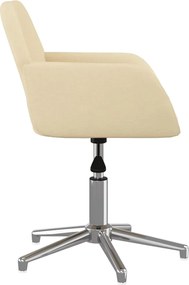 vidaXL Καρέκλες Τραπεζαρίας Περιστρεφόμενες 2 τεμ. Κρεμ Υφασμάτινες