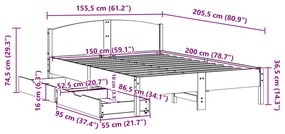 ΣΚΕΛΕΤΟΣ ΚΡΕΒΑΤΙΟΥ ΧΩΡΙΣ ΣΤΡΩΜΑ 150X200 ΕΚ ΜΑΣΙΦ ΞΥΛΟ ΠΕΥΚΟΥ 3301824