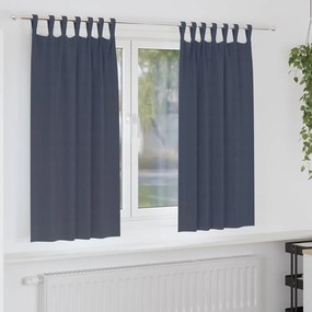 vidaXL Κουρτίνες Μαύρης Ύφανσης με Δαχτυλίδια 2 pcs Ανθρακί