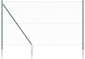 vidaXL Euro Fence με 7 Άγκιστρα Στερέωσης 1.6x10 μ Γαλβανισμένος Χάλυβας Πράσινος
