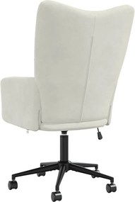 vidaXL Πολυθρόνα Relax Λευκό Κρεμ Βελούδινη