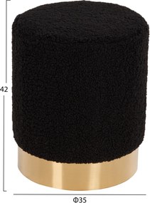 ΣΚΑΜΠΟ LEVY HM8408.24 ΜΠΟΥΚΛΕ ΥΦΑΣΜΑ ΜΑΥΡΟ ΜΕ ΧΡΥΣΗ ΒΑΣΗ Φ35x42Υ εκ.