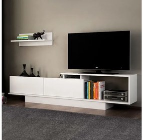Έπιπλο τηλεόρασης Novara Megapap από μελαμίνη λευκό 180x29,6x45εκ. GP042-0029,1-GP042-0029,1-Λευκό GP042-0029,1