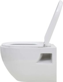 vidaXL Λεκάνη Κρεμαστή Κεραμική με Εντοιχιζόμενο Καζανάκι