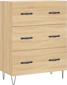 vidaXL Ντουλάπι Sonoma δρυς 69,5 x 34 x 180 εκ. από Επεξεργασμένο Ξύλο