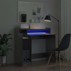 vidaXL Γραφείο με ράφι Μαύρη Οξυά 97 x 45 x 90 εκ. Επεξεργασμένο ξύλο
