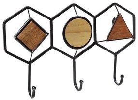 Κρεμάστρα Τοίχου 3 Θέσεων ICY311K2 36x4,5x21,5cm Black Espiel Mdf, Metal