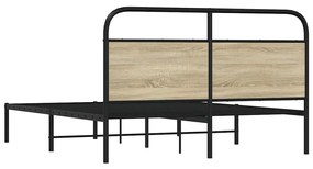 vidaXL Πλαίσιο Κρεβατιού Χωρ. Στρώμα Sonoma Δρυς 160x200 εκ. Επ. Ξύλο