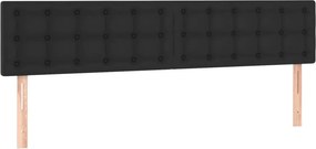 vidaXL Κρεβάτι Boxspring με Στρώμα Μαύρο 120x190εκ.από Συνθετικό Δέρμα