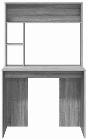 vidaXL Γραφείο με ράφι Γκρι sonoma 91 x 50 x 149 εκ Επεξεργασμένο ξύλο