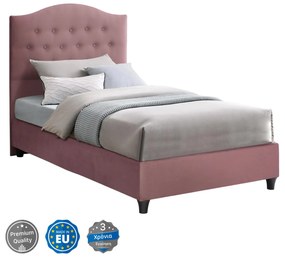 bed MALENA, dusty pink velvet, 90x200