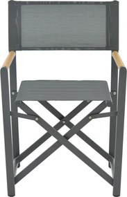 Πολυθρόνα σκηνοθέτη Mabu pakoworld ανθρακί αλουμίνιο 56x48x86εκ