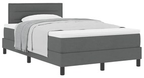 vidaXL Κρεβάτι box spring με στρώμα Σκούρο Γκρι 120 x 200 cm ύφασμα
