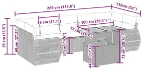 vidaXL Σαλόνι Κήπου Σετ 8 τεμ. Μπεζ Συνθετικό Ρατάν με Μαξιλάρια