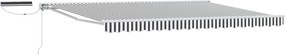 vidaXL Ηλεκτρικό Αναδιπλούμενο Σκίαστρο Γκρι και Λευκό 4 x 3,5 μ