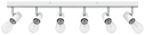vidaXL Προβολέας οροφής 6 Way Adjustable Λευκό E27