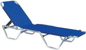 CRETA Ξαπλώστρα Αλουμινίου Textilene Μπλέ, Στοιβαζόμενη   1τμχ