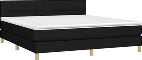 vidaXL Κρεβάτι Boxspring με Στρώμα Μαύρο 160x200 εκ. Υφασμάτινο