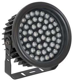 GloboStar FLOOD-NEVA 90399 Προβολέας Wall Washer για Φωτισμό Κτιρίων LED 54W 5130lm 30° DC 24V Αδιάβροχο IP65 L24.5 x W24.5 x H14.7cm Φυσικό Λευκό 4500K - Μαύρο - 3 Years Warranty - 90399