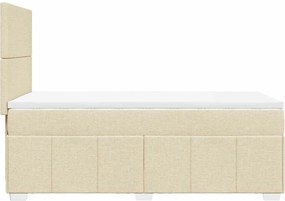 vidaXL Κρεβάτι Boxspring με Στρώμα Κρεμ 80 x 200 εκ. Υφασμάτινο