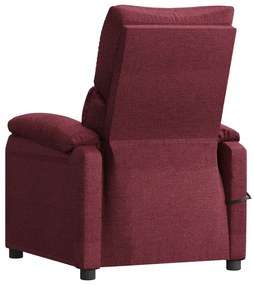 vidaXL Πολυθρόνα Μασάζ Ηλεκτρική Μπορντό Υφασμάτινη