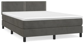 ΚΡΕΒΑΤΙ BOXSPRING ΜΕ ΣΤΡΩΜΑ ΣΚΟΥΡΟ ΓΚΡΙ 140X200 ΕΚ. ΒΕΛΟΥΔΙΝΟ 3141246