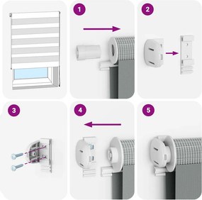 vidaXL Ζέβρα τυφλή Μαύρο Πλάτος υφάσματος 125,9 εκ. Πολυεστέρας