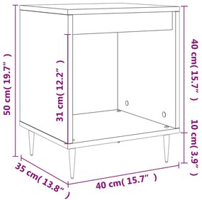 Κομοδίνο Sonoma Δρυς 40 x 35 x 50 εκ. από Επεξεργ. Ξύλο - Καφέ