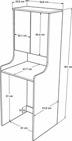 Ντουλάπι Πλυντηρίου Atlantic Πεύκο PUMIDRO 64.8x33.8x181