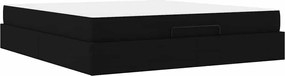 vidaXL Σκελετός κρεβατιού με στρώμα 2 pcs Μαύρο ύφασμα