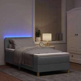 vidaXL LED Κρεβάτι με βάθρο Ανοιχτό γκρι 80 x 200 cm ύφασμα