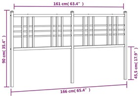 Κεφαλάρι Μαύρο 160 εκ. Μεταλλικό - Μαύρο