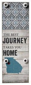 Κρεμάστρα Journey-Home 4 Θέσεων NIK225 Μπεζ-Γαλάζια 60x20x5cm Espiel Wood