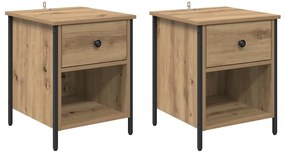vidaXL Κομοδίνο 2 pcs artisan δρυς 40 x 42 x 50 cm Επεξεργασμένο ξύλο