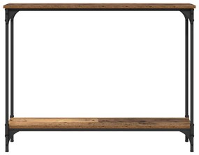 vidaXL Τραπέζι κονσόλας με ράφι Παλιό Ξύλο 100 x 23 x 15,5 εκ.