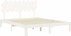 vidaXL Σκελετός Κρεβ. Χωρίς Στρώμα Λευκό 160x200 εκ Μασίφ Πεύκο