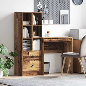 vidaXL Γραφείο με αποθηκευτικό χώρο 2 pcs Παλιό Ξύλο 70 x 40 x 76 εκ.