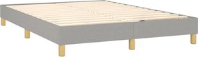 vidaXL Κρεβάτι Boxspring με Στρώμα Ανοιχτό Γκρι 140x190 εκ. Υφασμάτινο