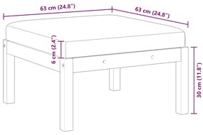 vidaXL Υποπόδιο Κήπου από Μασίφ Ξύλο Ακακίας με Μαξιλάρι
