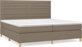 vidaXL Κρεβάτι Boxspring με Στρώμα Taupe 200x200 εκ. Υφασμάτινο