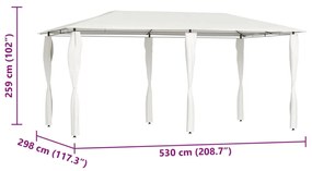 vidaXL Κιόσκι με Καλύμματα Στύλων Κρεμ 2,98x5,3x2,59 μ. 160 γρ./μ²