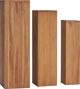 vidaXL Σετ Ανθοστήλες 3 Τεμαχίων από Μασίφ Ξύλο Teak