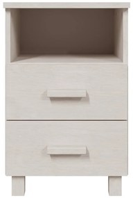 vidaXL Κομοδίνο HAMAR 2 Τεμ. Λευκά 40 x 35 x 62 εκ. Μασίφ Ξύλο Πεύκου