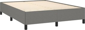 vidaXL Κρεβάτι Boxspring με Στρώμα Σκούρο Γκρι 140x190 εκ. Υφασμάτινο