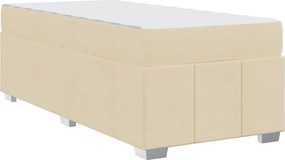 vidaXL Σκελετός Κρεβατιού με στρώμα Κρεμ 120 x 190 cm ύφασμα
