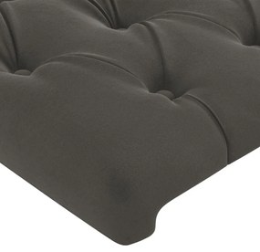 Κεφαλάρι με Πτερύγια Σκούρο Γκρι 163x23x78/88 εκ. Βελούδινο - Γκρι