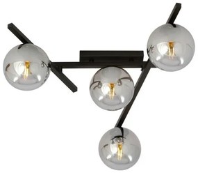 Φωτιστικό Οροφής 4xE14 Ατσάλι-Γυαλί Μαύρο SMART Made in Poland Emibig-1104/4-Ανθρακί 1104/4