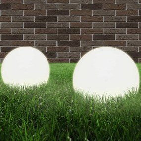 vidaXL Φωτιστικά Μπάλα LED 2 τεμ. Σφαιρικά 25 εκ. Ακρυλικά (PMMA)