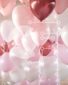 Intra Συλλεκτικό Ξύλινο Παζλ Plywood 4mm - Πολύχρωμα μπαλόνια σε σχήμα καρδιάς Σε Ξύλινο Κουτί - Διαστάσεις: 10x10 cm – 25 κομμάτια