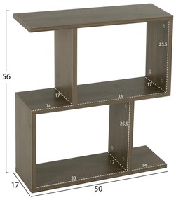 ΒΟΗΘΗΤΙΚΟ ΤΡΑΠΕΖΙ ΜΕ ΡΑΦΙΑ AMEER ΜΕΛΑΜΙΝΗ ΣΕ OLIVE GREY ΧΡΩΜΑ  50x17x56Υεκ.